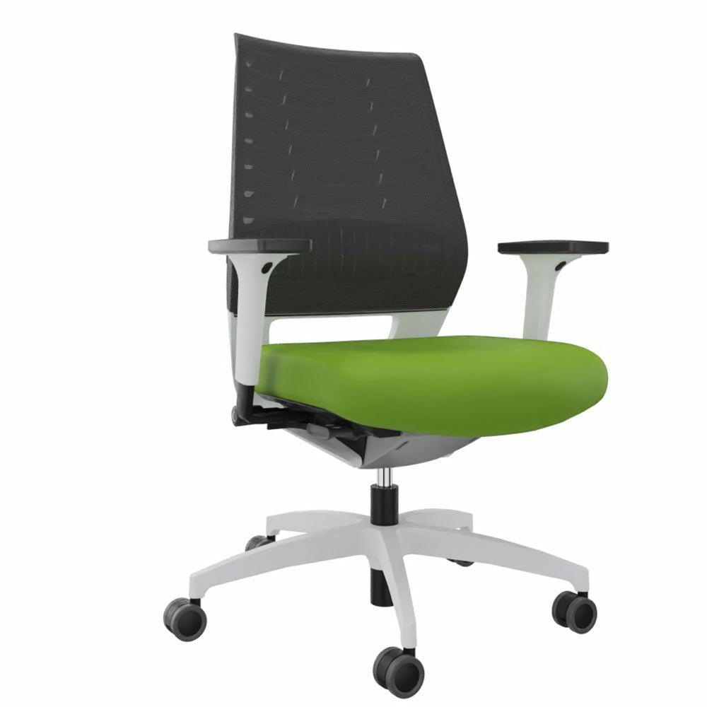 Ergonomischer Bürostuhl Dauphin X - CODE XC 5380 - Rücken Graphitgrau - Gestell Weiß - Büromöbel Plus