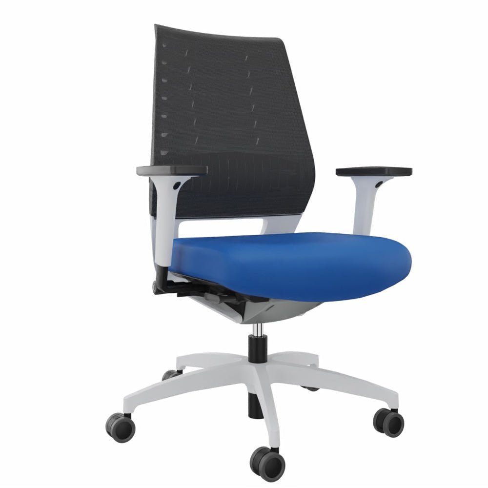 Ergonomischer Bürostuhl Dauphin X - CODE XC 5380 - Rücken Graphitgrau - Gestell Weiß - Büromöbel Plus