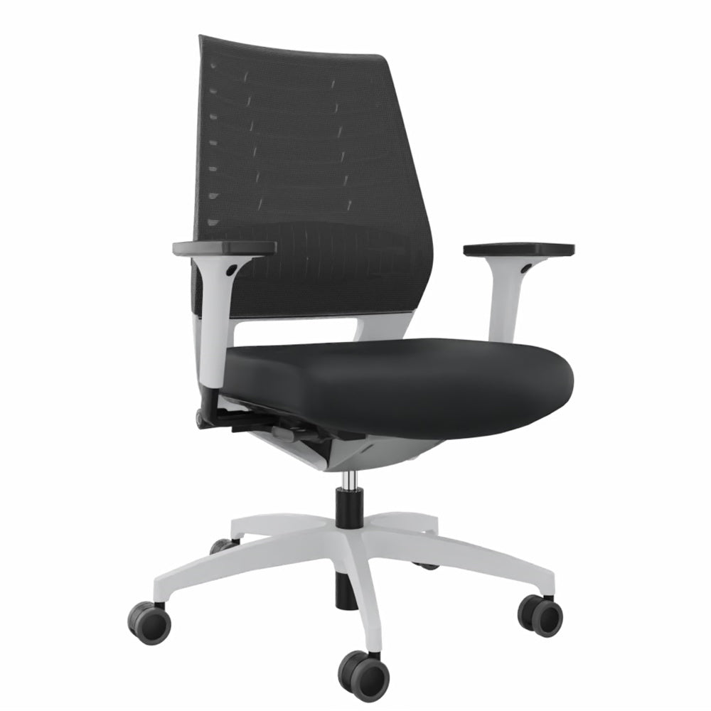 Ergonomischer Bürostuhl Dauphin X - CODE XC 5380 - Rücken Graphitgrau - Gestell Weiß - Büromöbel Plus