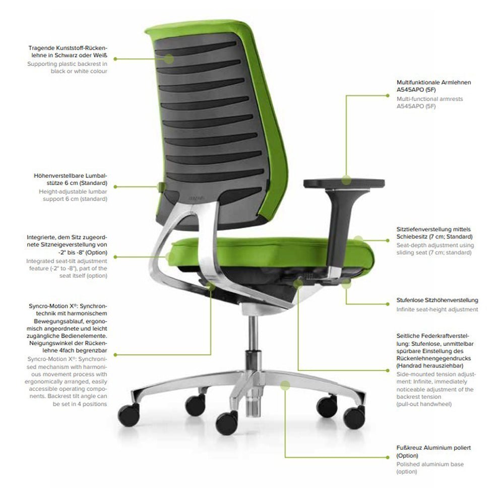 Ergonomischer Bürostuhl Dauphin X - CODE XC 5380_SLP - sofort lieferbar - Büromöbel Plus