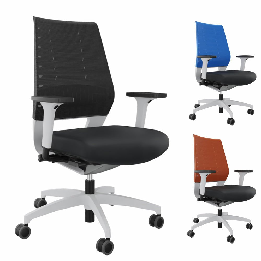 Ergonomischer Bürostuhl Dauphin X - CODE XC 5380 - WEIß - farbige Rücken - Büromöbel Plus