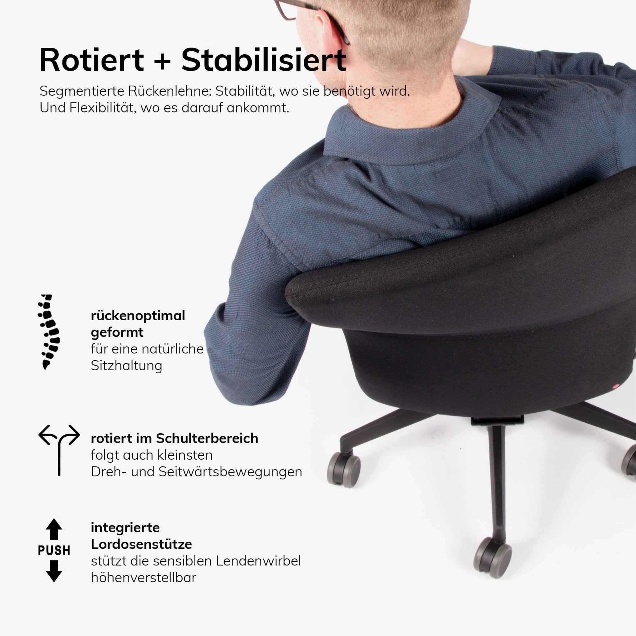 Ergonomischer Bürostuhl lento AG10 StartUP mit Armlehnen + 30 Jahre Garantie - Büromöbel Plus