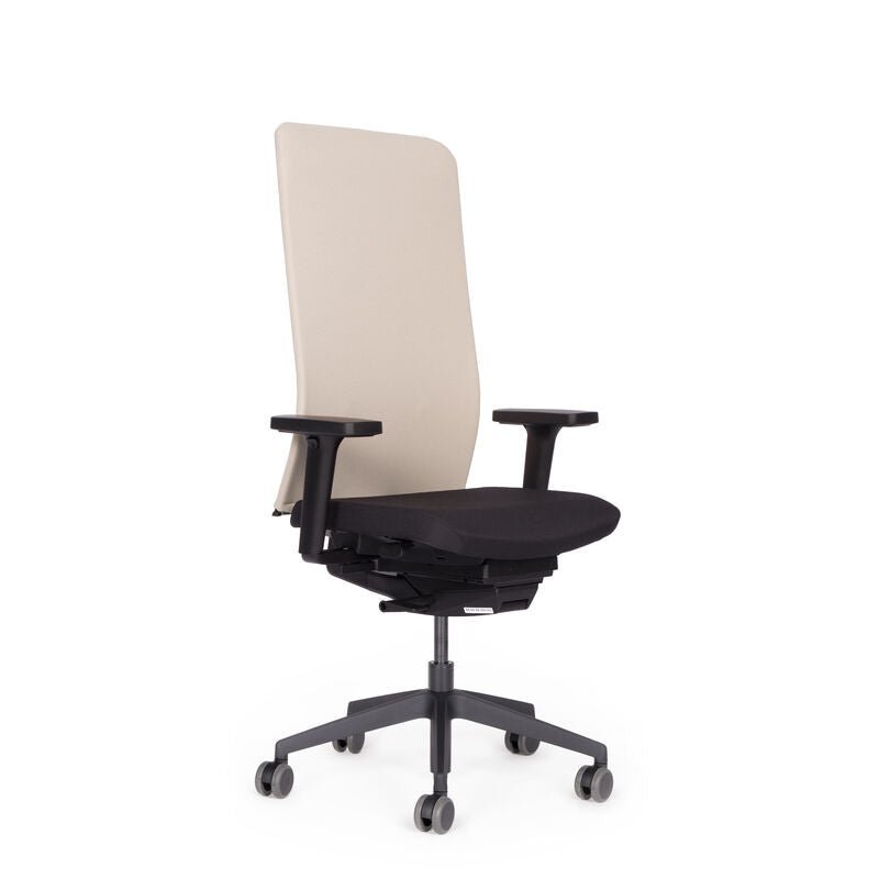 Ergonomischer Bürostuhl Netzrücken | lento Agilis Matrix MT13 | Beige - Schwarz | gesundes Sitzen | Made in Germany | 30 Jahre Garantie - Büromöbel Plus