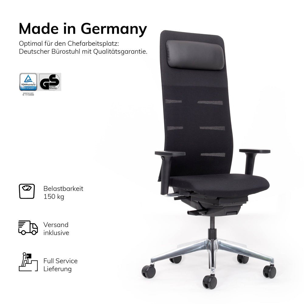 Ergonomischer Chefsessel lento Netzrücken Agilis Matrix MT14 - DER CHEFSESSEL - Konfigurierbar - Made in Germany - Auf Rechnung kaufen🇩🇪 - Büromöbel Plus