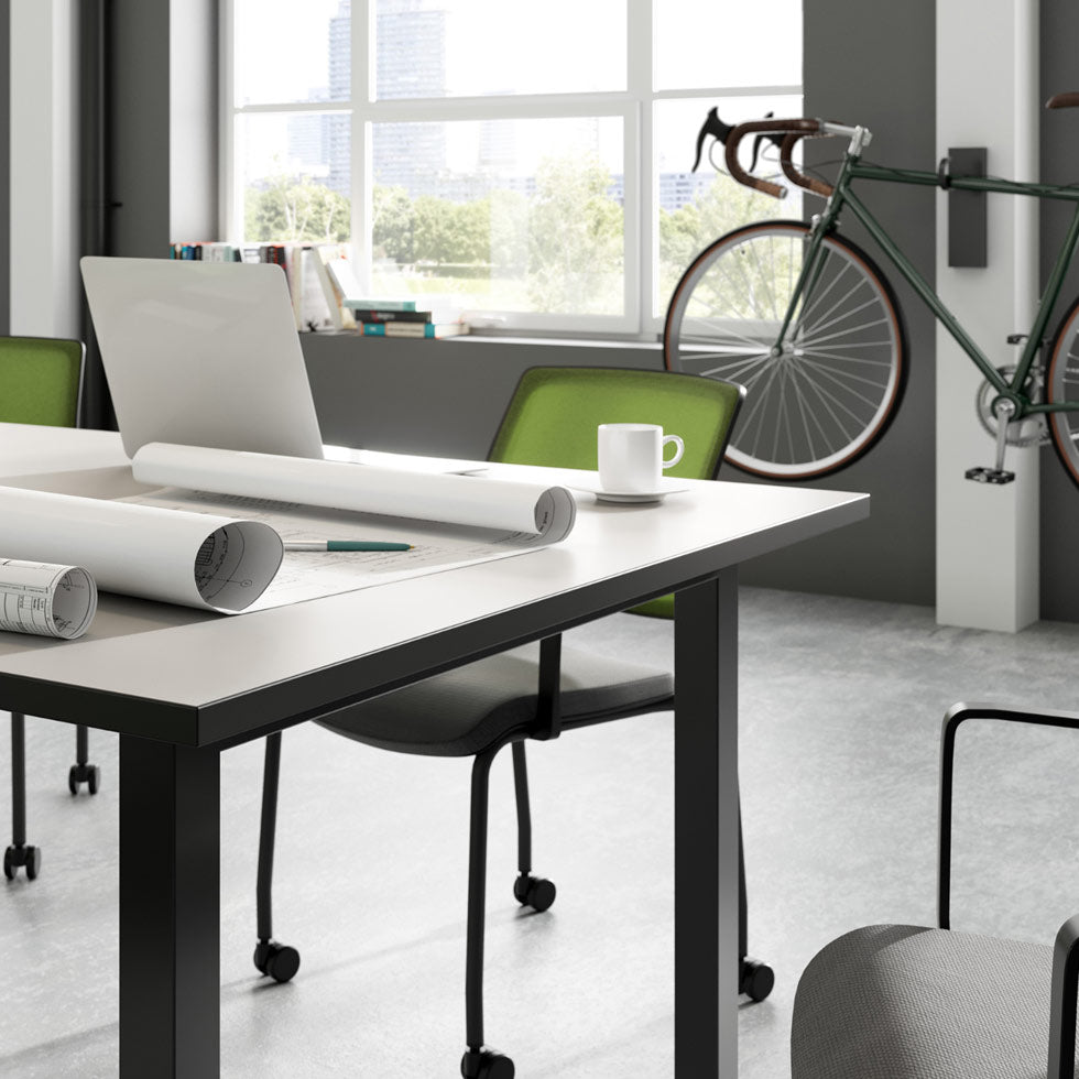 Höhenverstellbarer Schreibtisch / Besprechungstisch 4-Fuß Serie "PROFI" bis 900mm Tischbreite - Made in Germany - auf Rechnung kaufen 🇩🇪