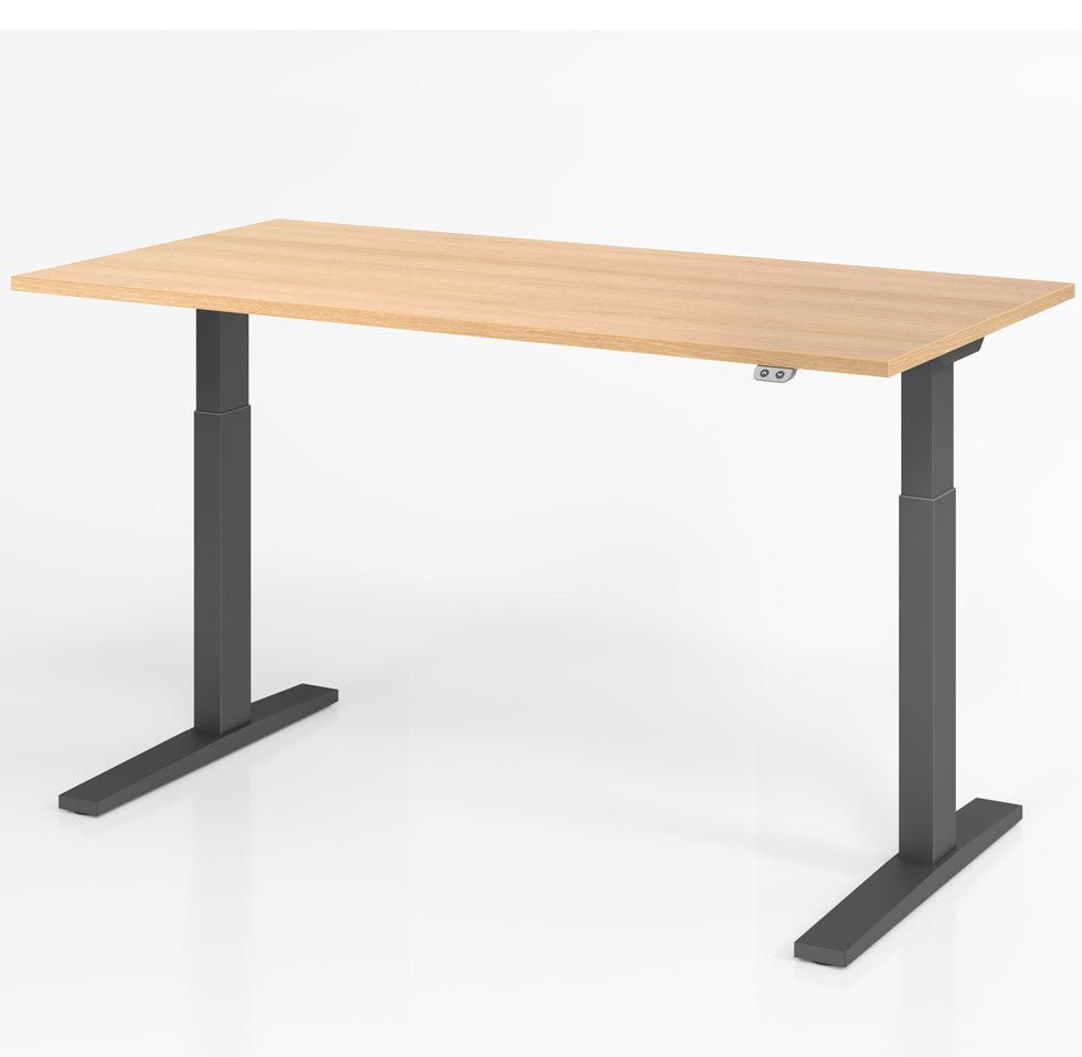 Höhenverstellbarer Schreibtisch EASY | 70 bis 120 cm Arbeitshöhe | bis 180 cm Tischbreite | 11 Farben - Büromöbel Plus