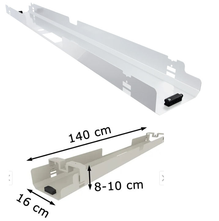 Kabelkanal Kabelwanne für Schreibtischplatte - Farbe Weiß / Schwarz / Silber - auf Rechnung kaufen - Büromöbel Plus