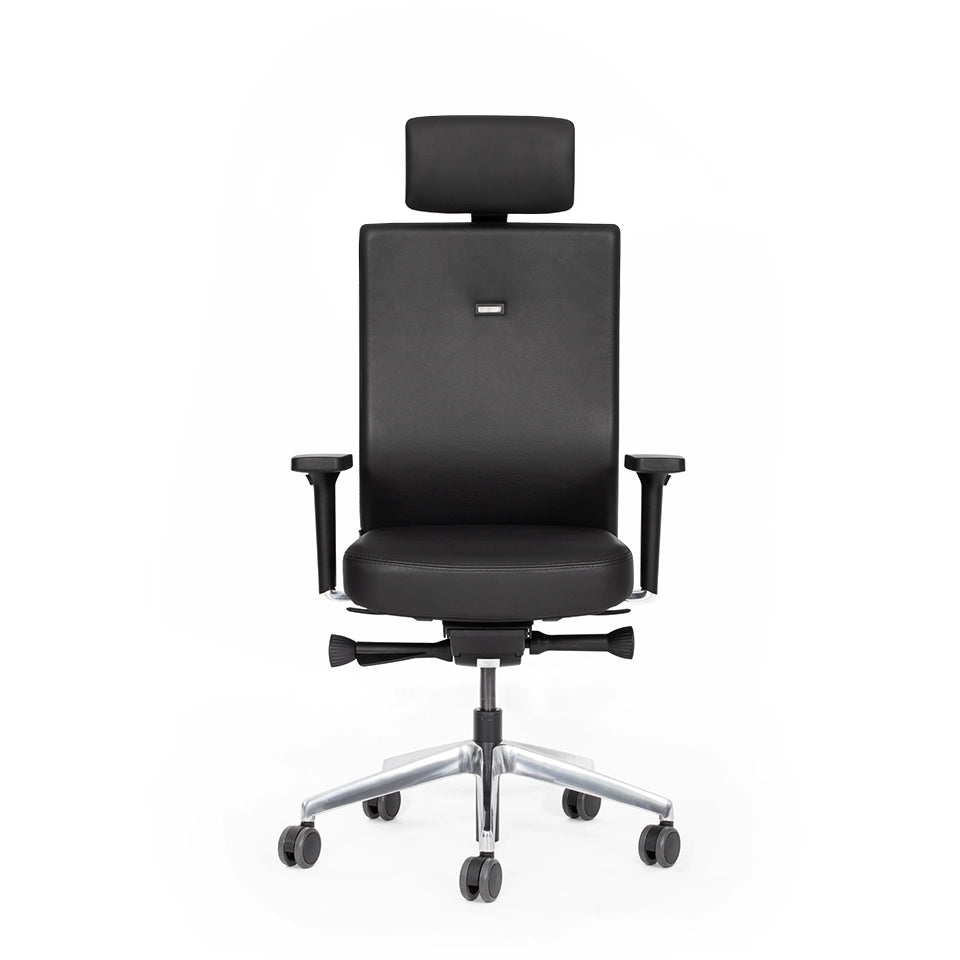 Ergonomischer Bürostuhl Agilis AG10 | Comfort | Leder | mit Kopstütze