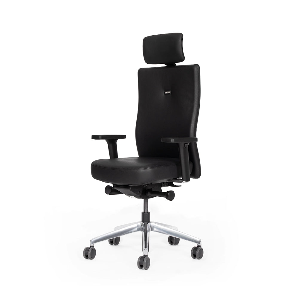 Ergonomischer Bürostuhl Agilis AG10 | Comfort | Leder | mit Kopstütze