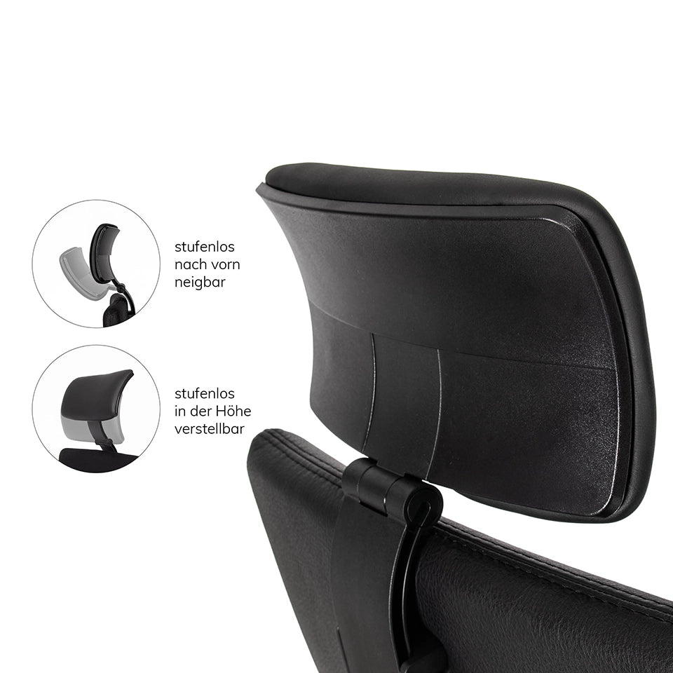 Ergonomischer Bürostuhl Agilis AG10 | Comfort | Leder | mit Kopstütze