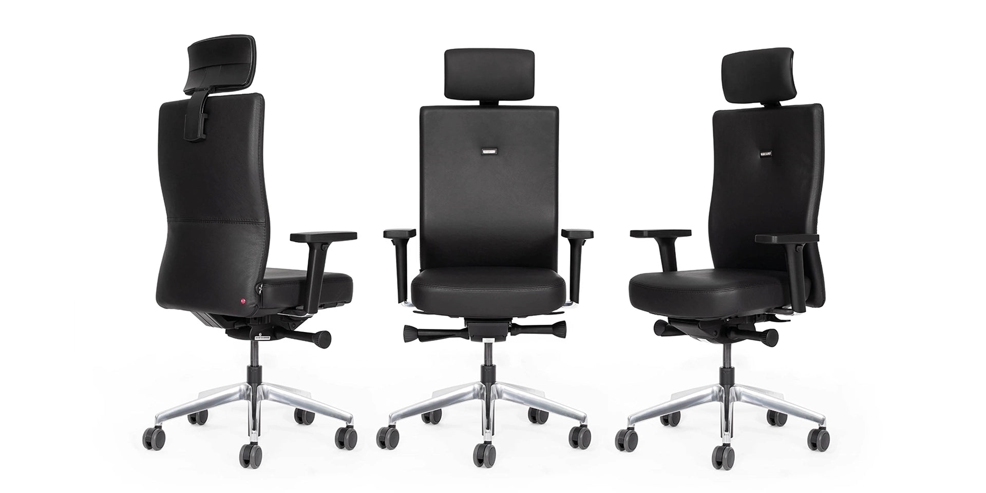 Ergonomischer Bürostuhl Agilis AG10 | Comfort | Leder | mit Kopstütze