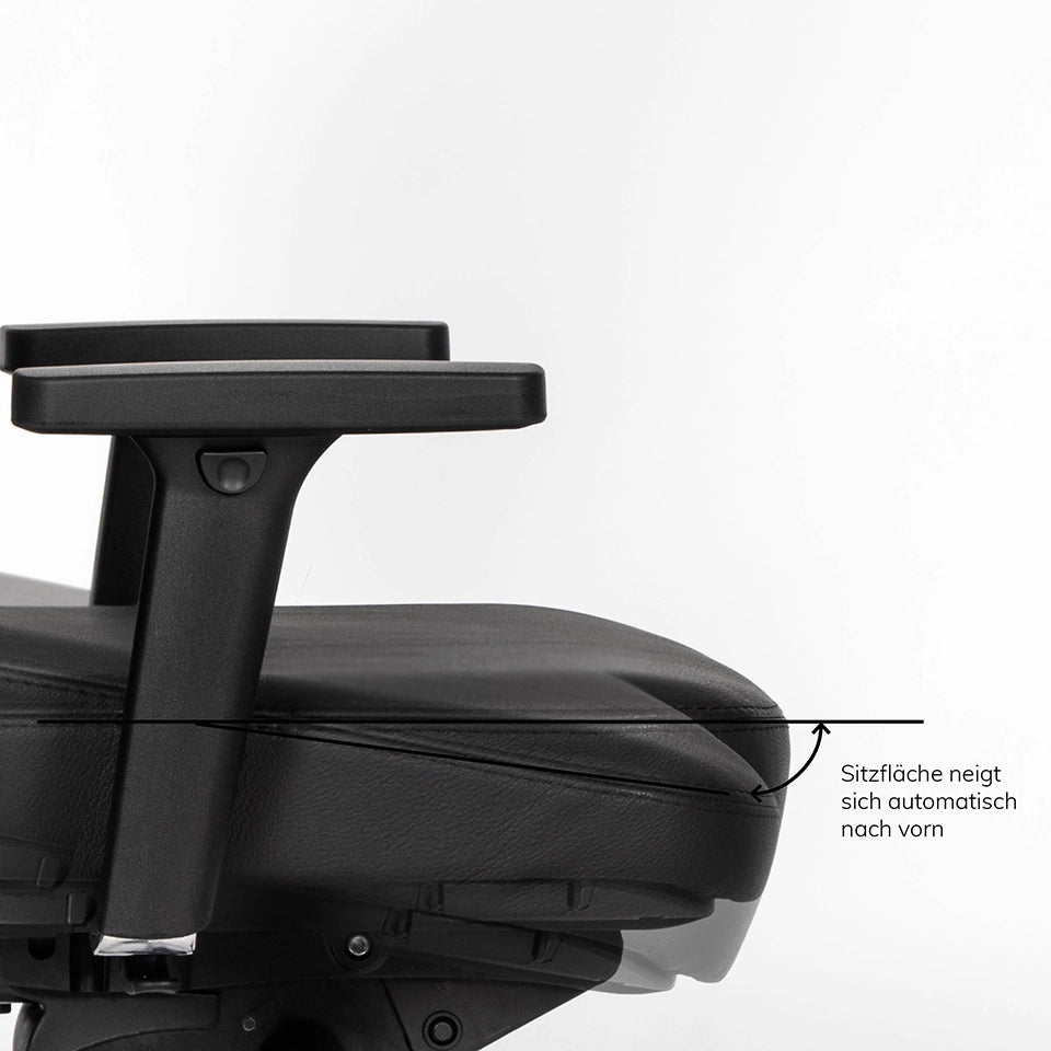 Ergonomischer Bürostuhl Agilis AG10 | Comfort | Leder | mit Kopstütze