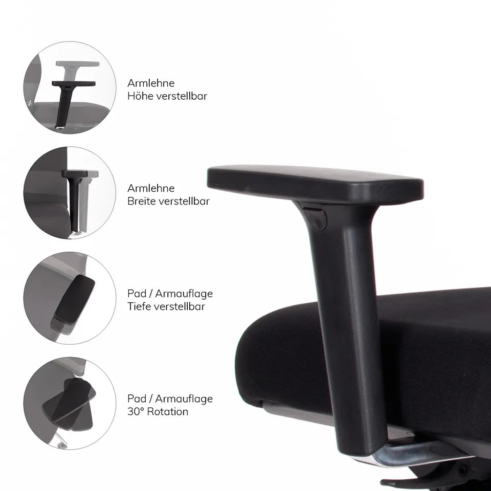Ergonomischer Bürostuhl lento Agilis AG10 inkl. 4D-Armlehnen - Der AKTIVE