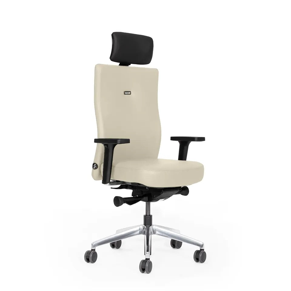 Ergonomischer Bürostuhl Agilis AG10 | Comfort | Leder | mit Kopstütze