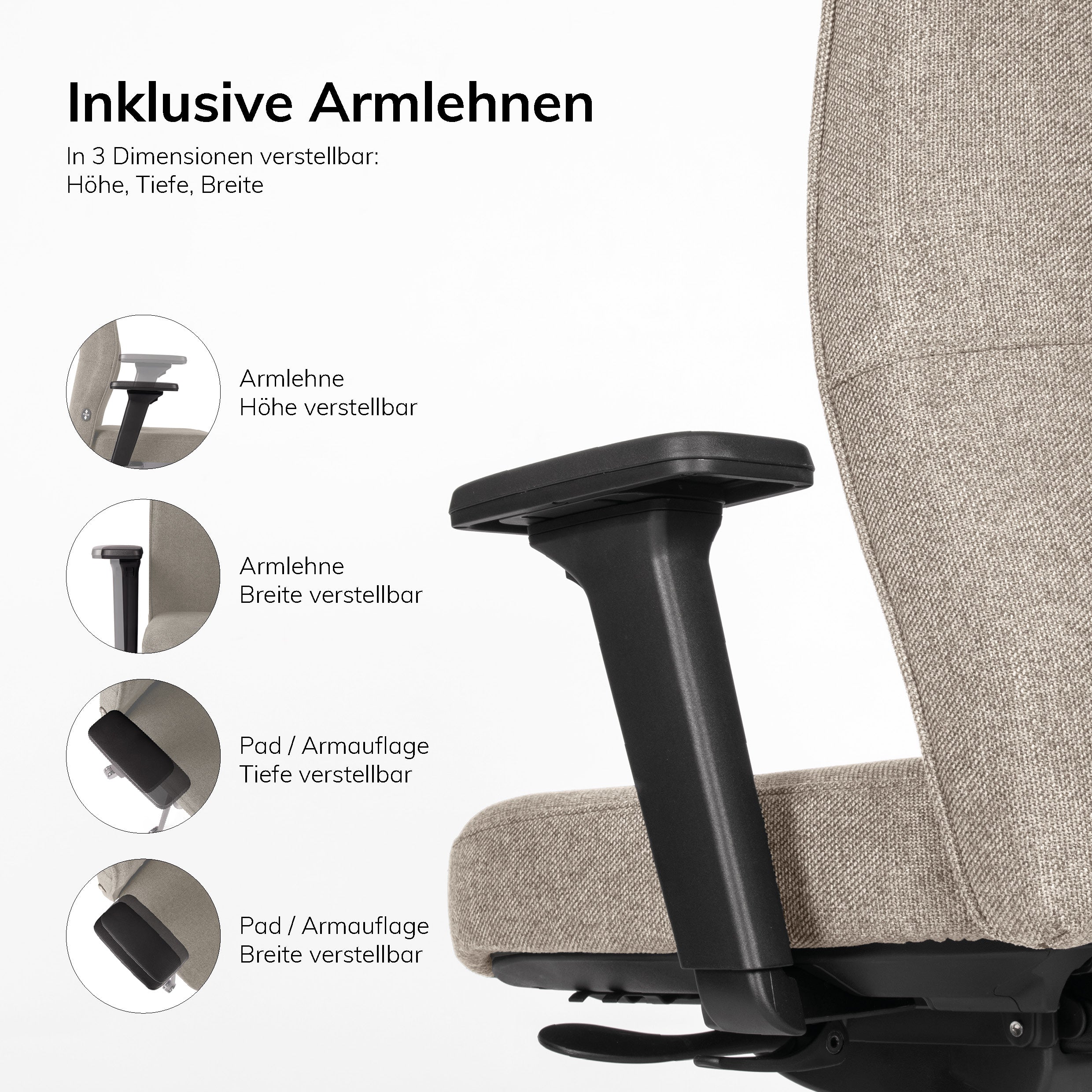 Ergonomischer Bürostuhl lento Genesis | mit Kopfstütze | Made in Germany
