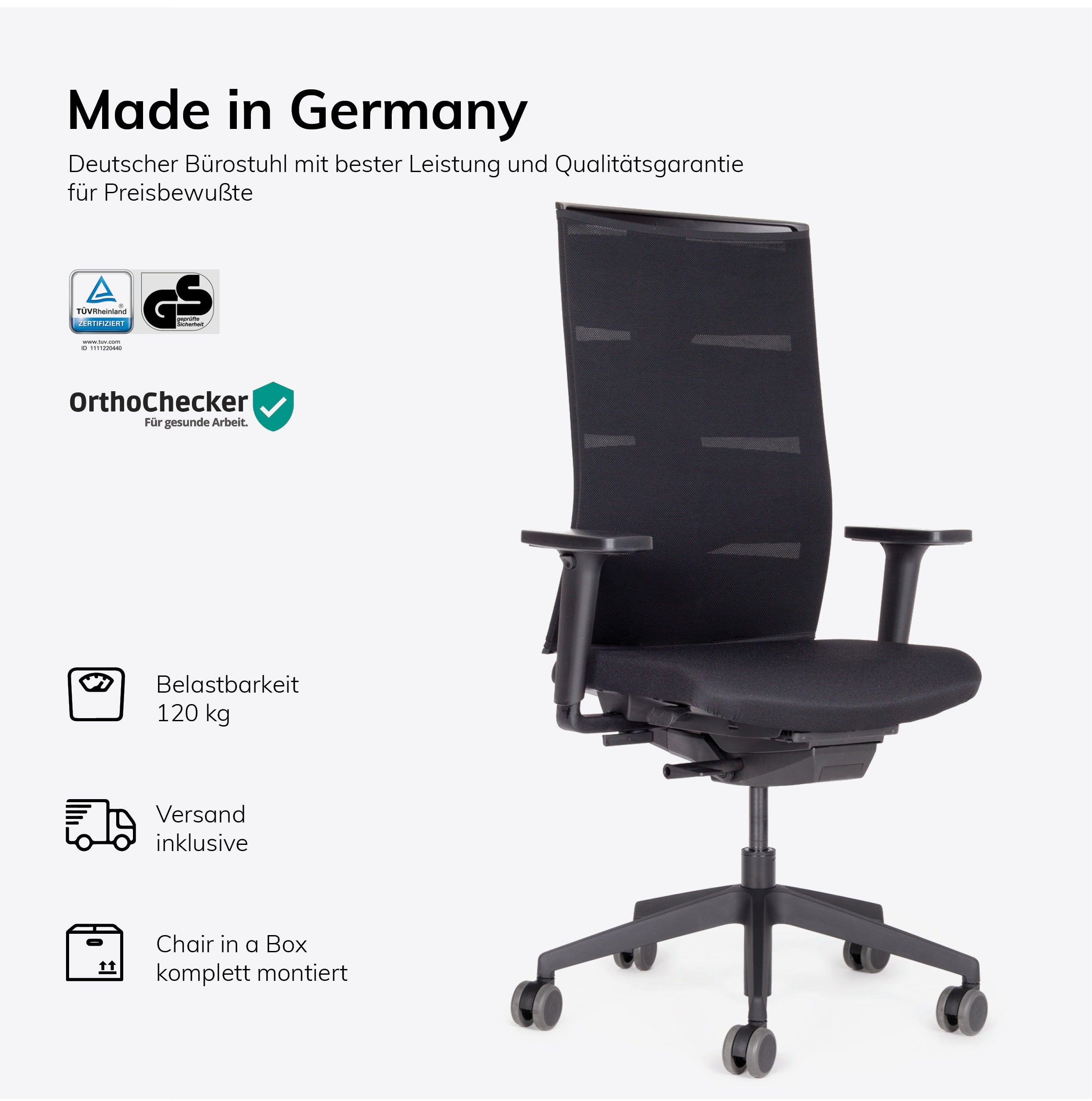 Dark Slate Gray Ergonomischer Bürostuhl lento Agilis Matrix MT12 StartUP mit schwarzem Fußkreuz - 30 Jahre Garantie - Made in Germany lento-agilis-matrix-start-up-ergonomischer-buerostuhl-1.jpg Lento