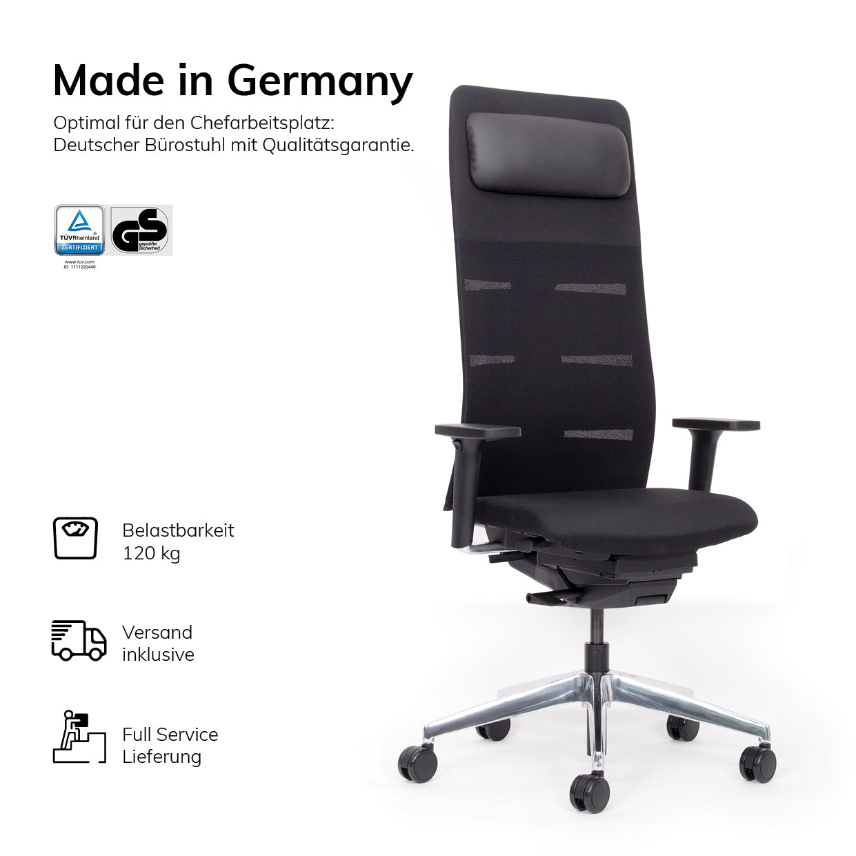 Ergonomischer Chefsessel lento Agilis Matrix MT14 - Netzrücken - Made in Germany - Auf Rechnung kaufen