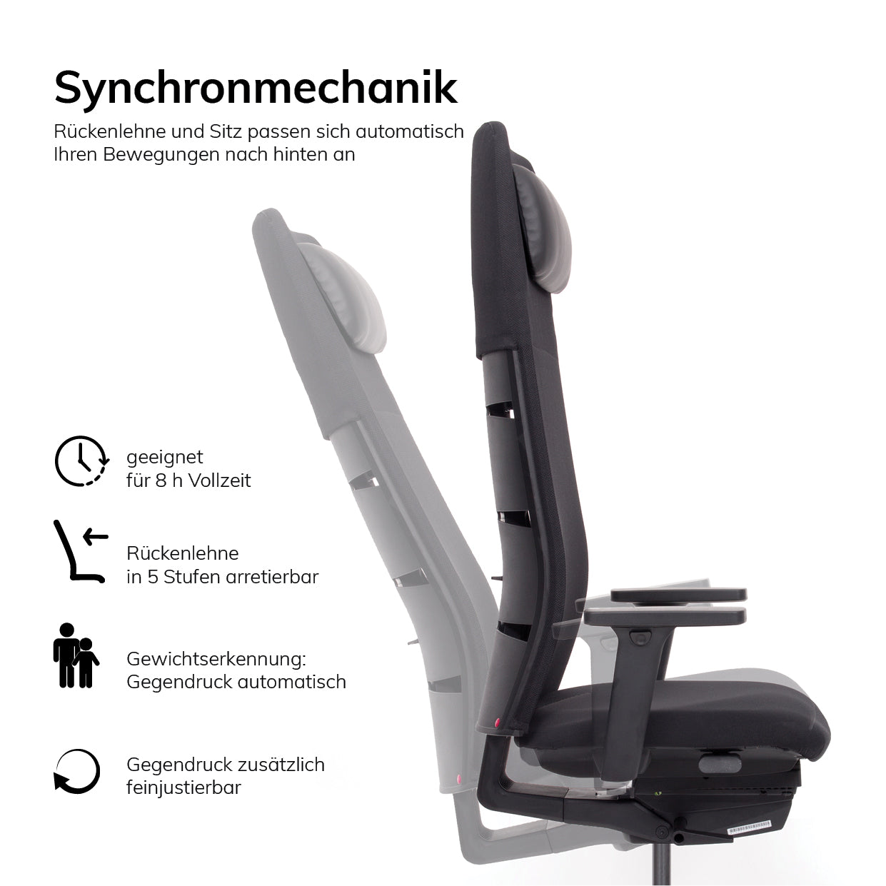 Ergonomischer Chefsessel lento Agilis Matrix MT14 - Netzrücken - Made in Germany - Auf Rechnung kaufen