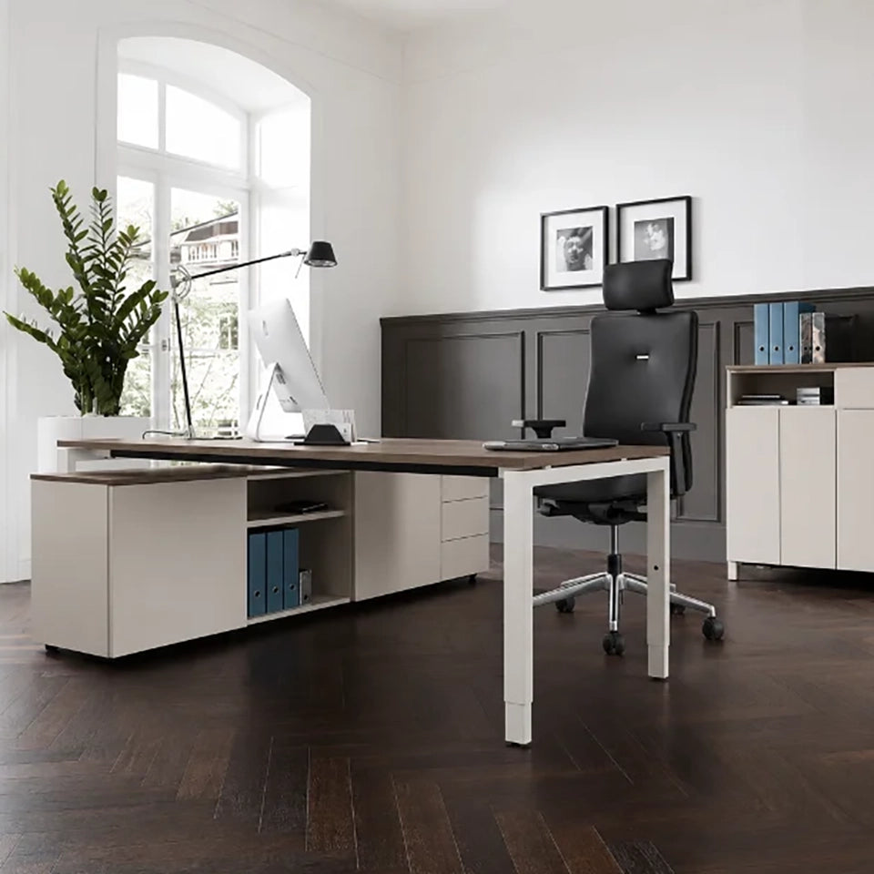 Ergonomischer Bürostuhl Agilis AG10 | Comfort | Leder | mit Kopstütze