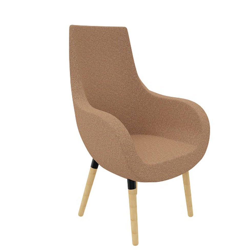 Lounge Sessel Pirum mit hohem Rücken - hochwertiger Wollbezug Fenice - Made in Germany - Jetzt Rechnung kaufen - Büromöbel Plus