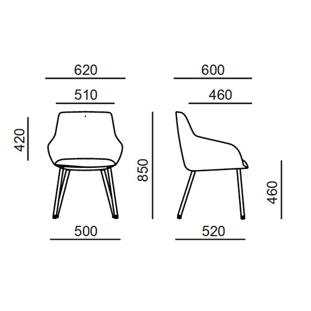 Rim Kloe 5300.09 | Konferenzstuhl | Besucherstuhl | Esszimmerstuhl | 4 - Fuß - Büromöbel Plus