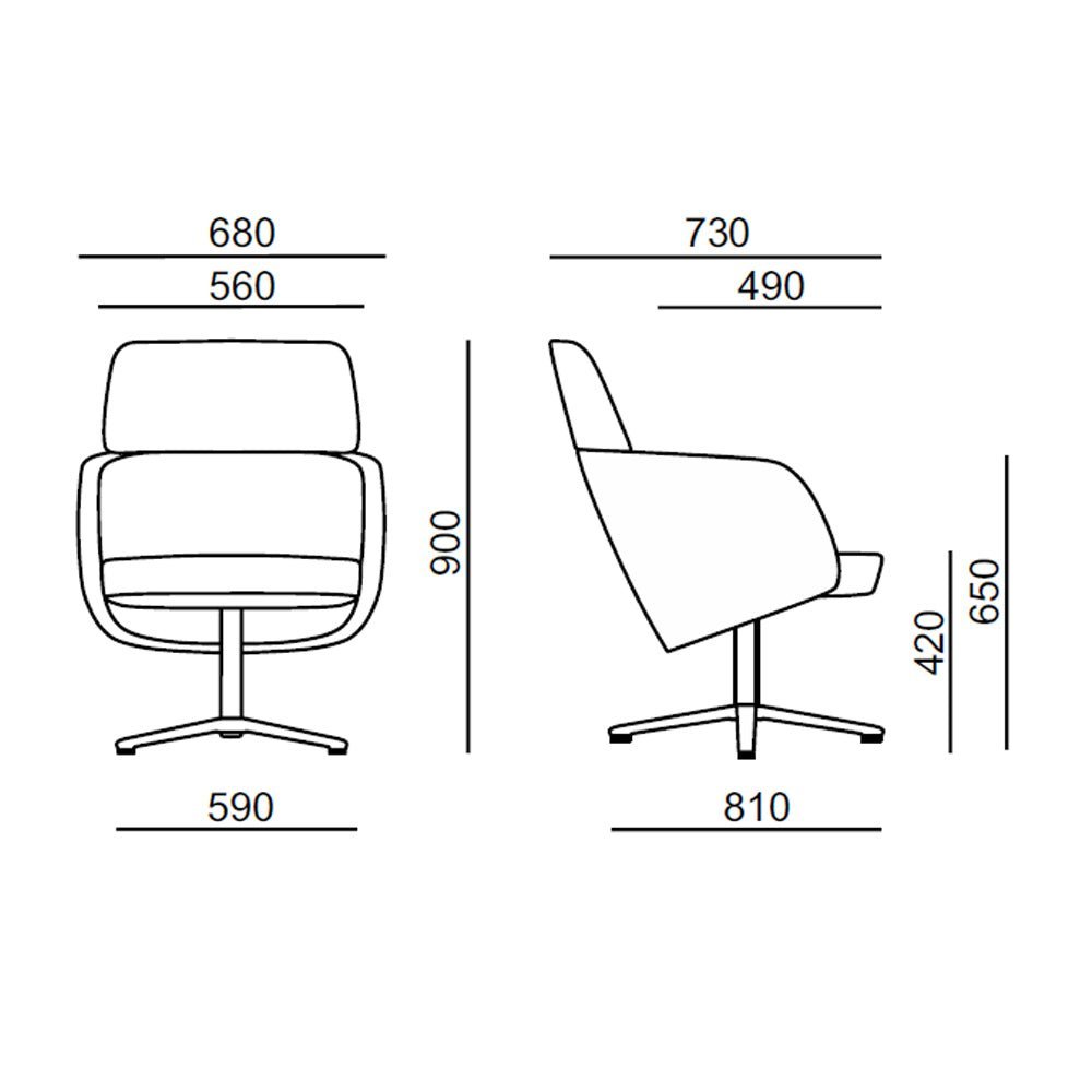 Rim WINX Lounge 885.01 | Lounge Sessel | Sessel | Material Mix konfigurierbar - Büromöbel Plus