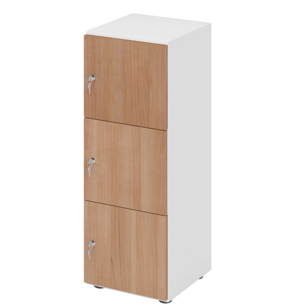 Schließfachschrank - 3 Fächer H110 cm - Locker - Garderobenschrank - fertig montiert - Schranksystem Plus - auf Rechnung bestellen und sparen - Büromöbel Plus