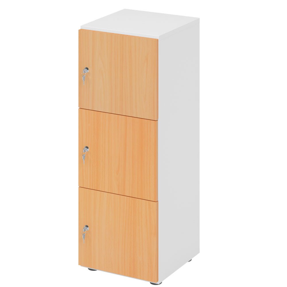 Schließfachschrank - 3 Fächer H110 cm - Locker - Garderobenschrank - fertig montiert - Schranksystem Plus - auf Rechnung bestellen und sparen - Büromöbel Plus