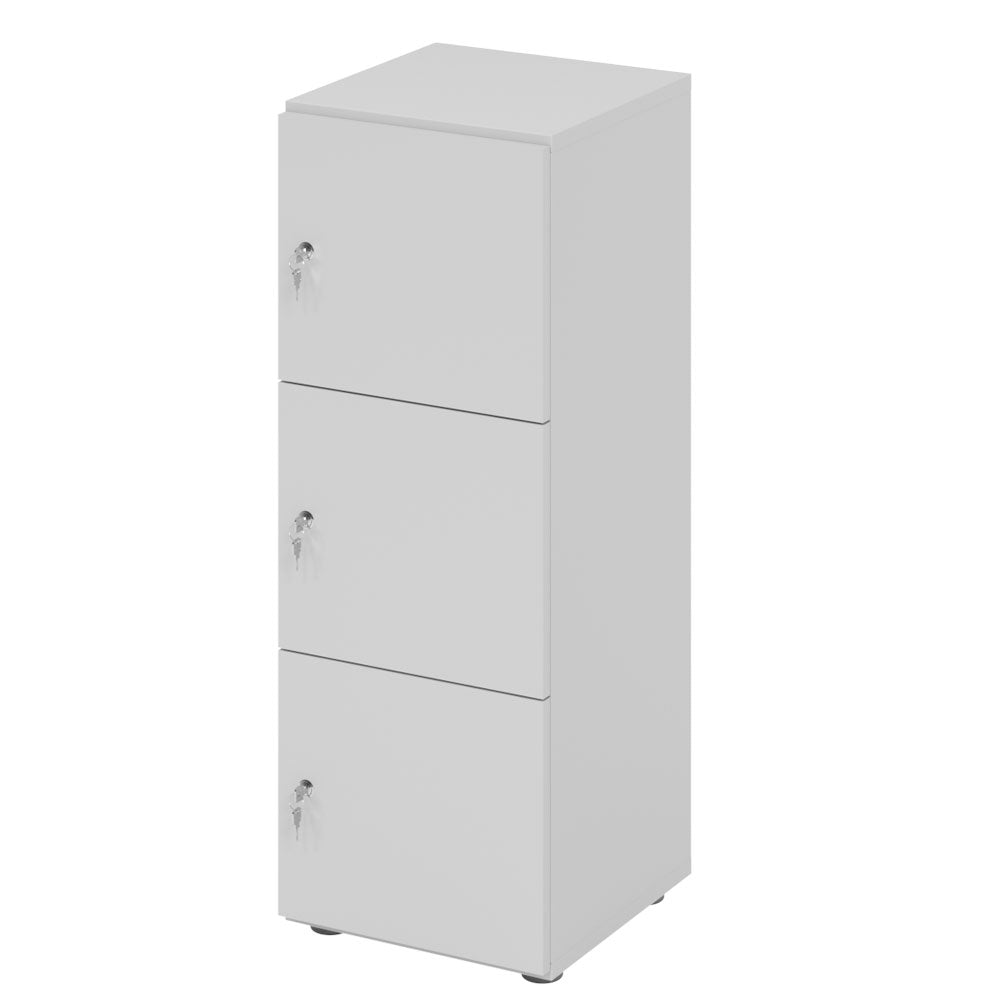 Schließfachschrank - 3 Fächer H110 cm - Locker - Garderobenschrank - fertig montiert - Schranksystem Plus - auf Rechnung bestellen und sparen - Büromöbel Plus