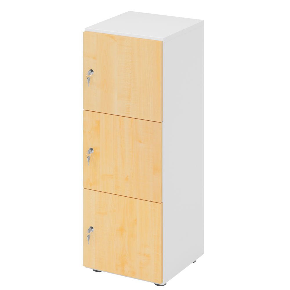 Schließfachschrank - 3 Fächer H110 cm - Locker - Garderobenschrank - fertig montiert - Schranksystem Plus - auf Rechnung bestellen und sparen - Büromöbel Plus