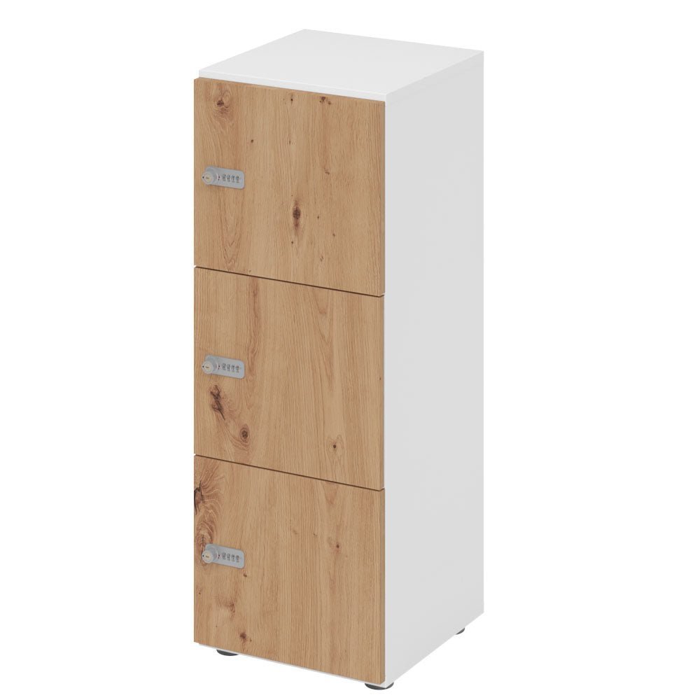 Schließfachschrank - 3 Fächer H110 cm - Locker - Garderobenschrank - fertig montiert - Schranksystem Plus - auf Rechnung bestellen und sparen - Büromöbel Plus