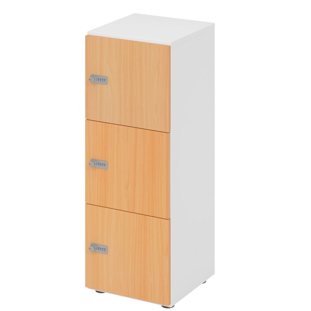 Schließfachschrank - 3 Fächer H110 cm - Locker - Garderobenschrank - fertig montiert - Schranksystem Plus - auf Rechnung bestellen und sparen - Büromöbel Plus