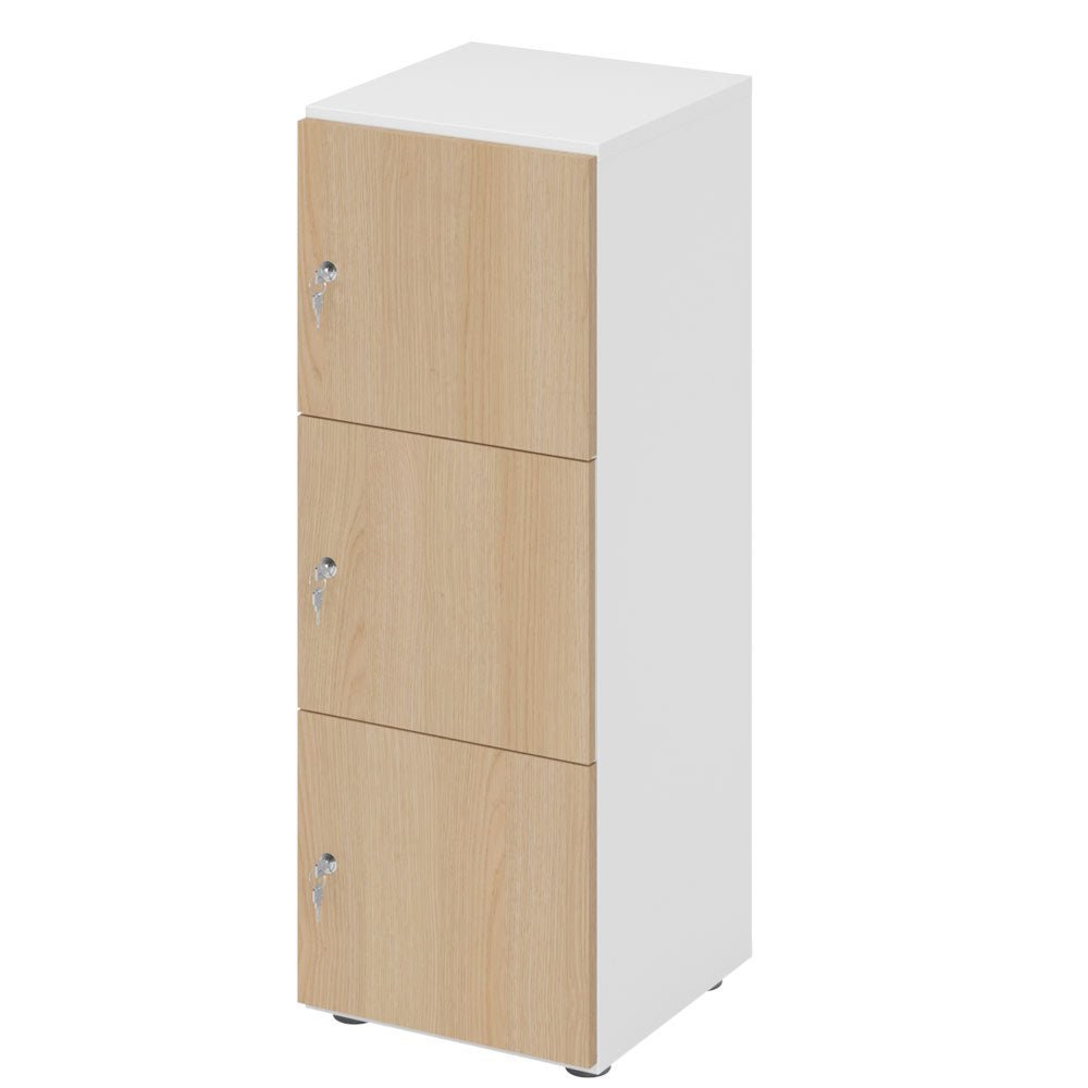 Schließfachschrank - 3 Fächer H110 cm - Locker - Garderobenschrank - fertig montiert - Schranksystem Plus - auf Rechnung bestellen und sparen - Büromöbel Plus