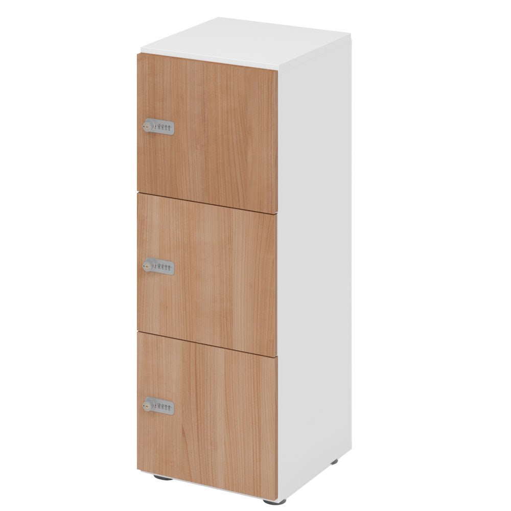 Schließfachschrank - 3 Fächer H110 cm - Locker - Garderobenschrank - fertig montiert - Schranksystem Plus - auf Rechnung bestellen und sparen - Büromöbel Plus