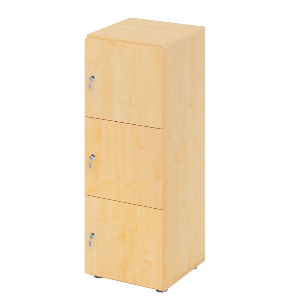 Schließfachschrank - 3 Fächer H110 cm - Locker - Garderobenschrank - fertig montiert - Schranksystem Plus - auf Rechnung bestellen und sparen - Büromöbel Plus