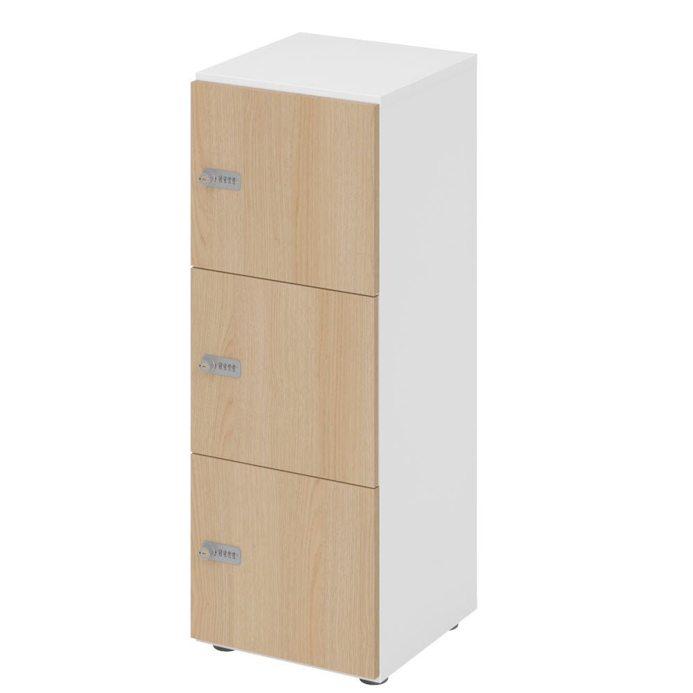 Schließfachschrank - 3 Fächer H110 cm - Locker - Garderobenschrank - fertig montiert - Schranksystem Plus - auf Rechnung bestellen und sparen - Büromöbel Plus