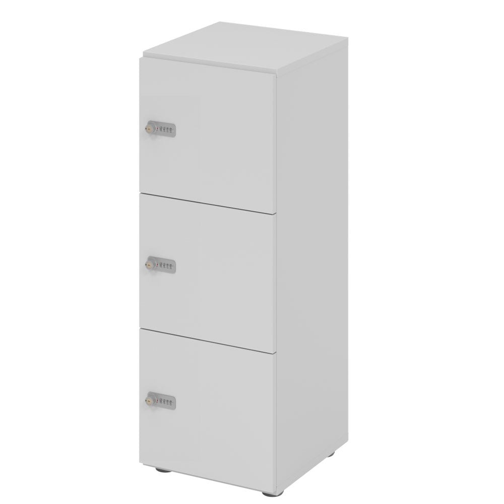 Schließfachschrank - 3 Fächer H110 cm - Locker - Garderobenschrank - fertig montiert - Schranksystem Plus - auf Rechnung bestellen und sparen - Büromöbel Plus