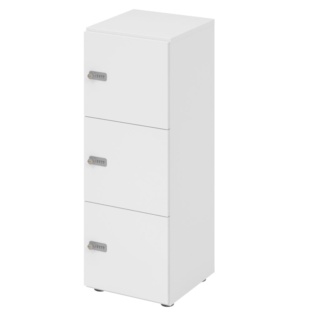 Schließfachschrank - 3 Fächer H110 cm - Locker - Garderobenschrank - fertig montiert - Schranksystem Plus - auf Rechnung bestellen und sparen - Büromöbel Plus