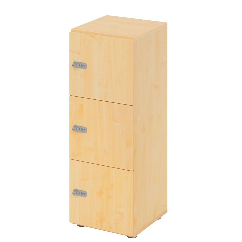 Schließfachschrank - 3 Fächer H110 cm - Locker - Garderobenschrank - fertig montiert - Schranksystem Plus - auf Rechnung bestellen und sparen - Büromöbel Plus