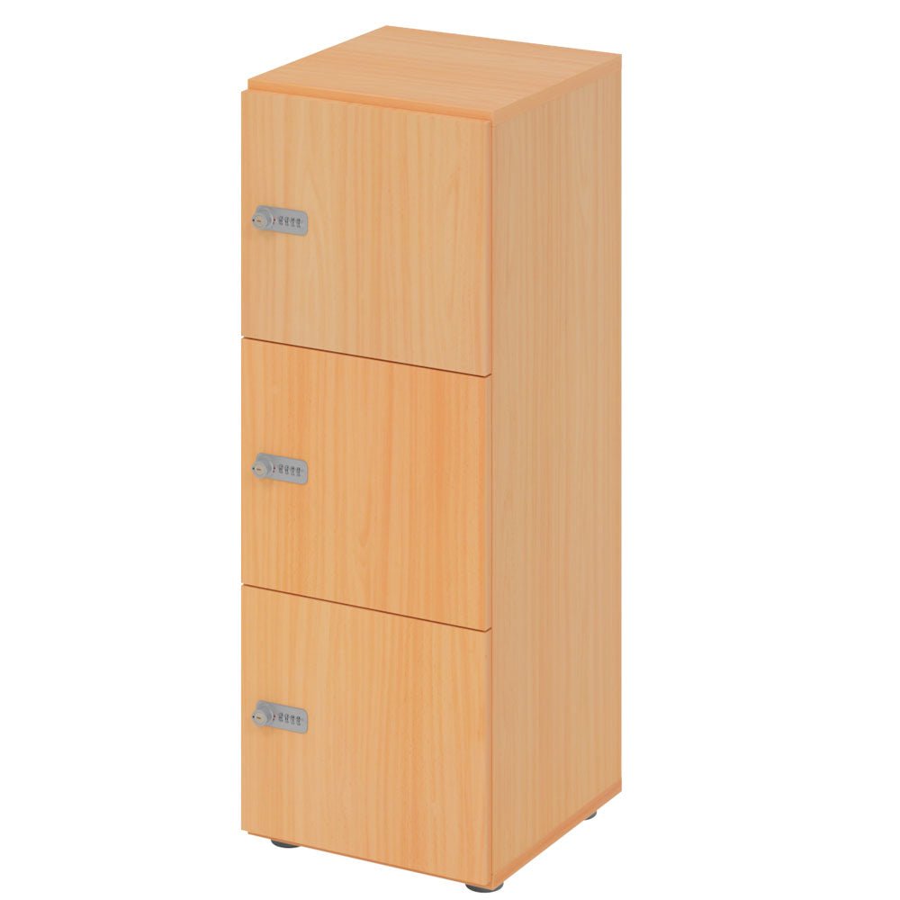 Schließfachschrank - 3 Fächer H110 cm - Locker - Garderobenschrank - fertig montiert - Schranksystem Plus - auf Rechnung bestellen und sparen - Büromöbel Plus