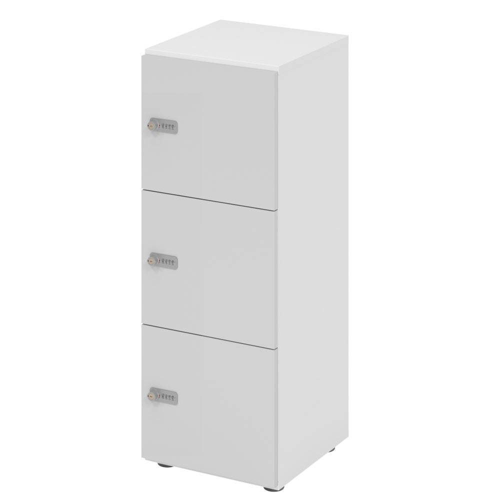 Schließfachschrank - 3 Fächer H110 cm - Locker - Garderobenschrank - fertig montiert - Schranksystem Plus - auf Rechnung bestellen und sparen - Büromöbel Plus