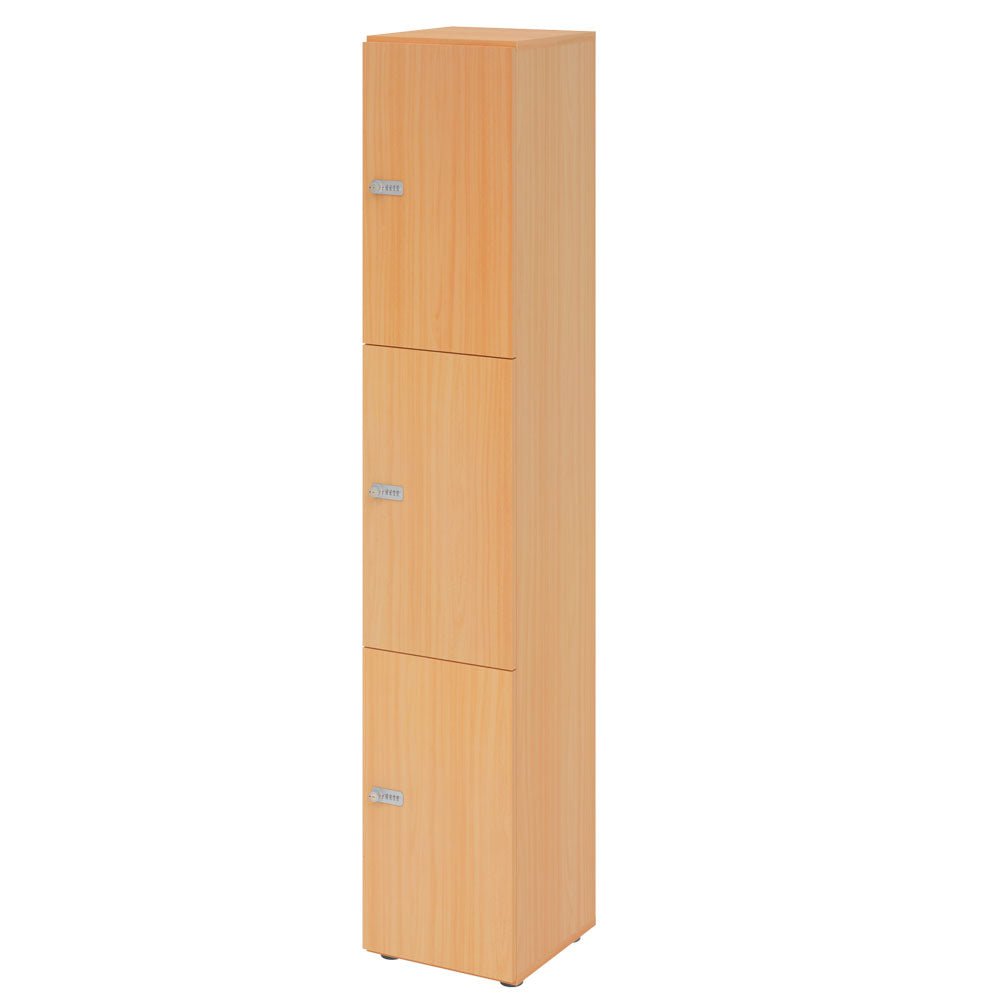 Schließfachschrank - 3 Wert - Fächer H215,6 cm - Locker - Garderobenschrank - fertig montiert - Schranksystem Plus - auf Rechnung bestellen und sparen - Büromöbel Plus