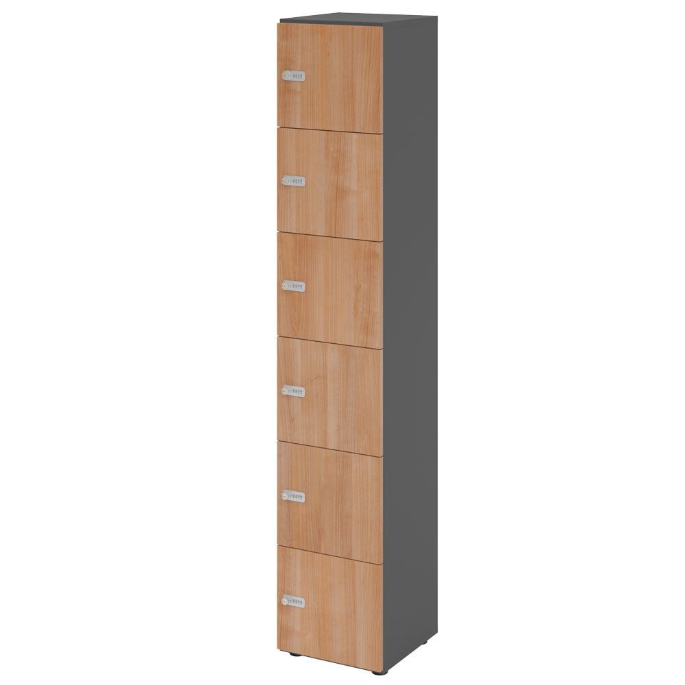 Schließfachschrank - 6 Fächer H215,6 cm - Locker - Garderobenschrank - fertig montiert - Schranksystem Plus - auf Rechnung bestellen und sparen - Büromöbel Plus