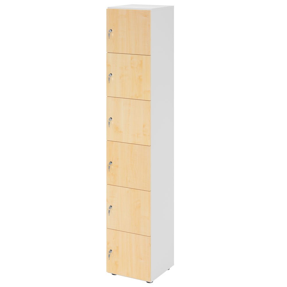 Schließfachschrank - 6 Fächer H215,6 cm - Locker - Garderobenschrank - fertig montiert - Schranksystem Plus - auf Rechnung bestellen und sparen - Büromöbel Plus