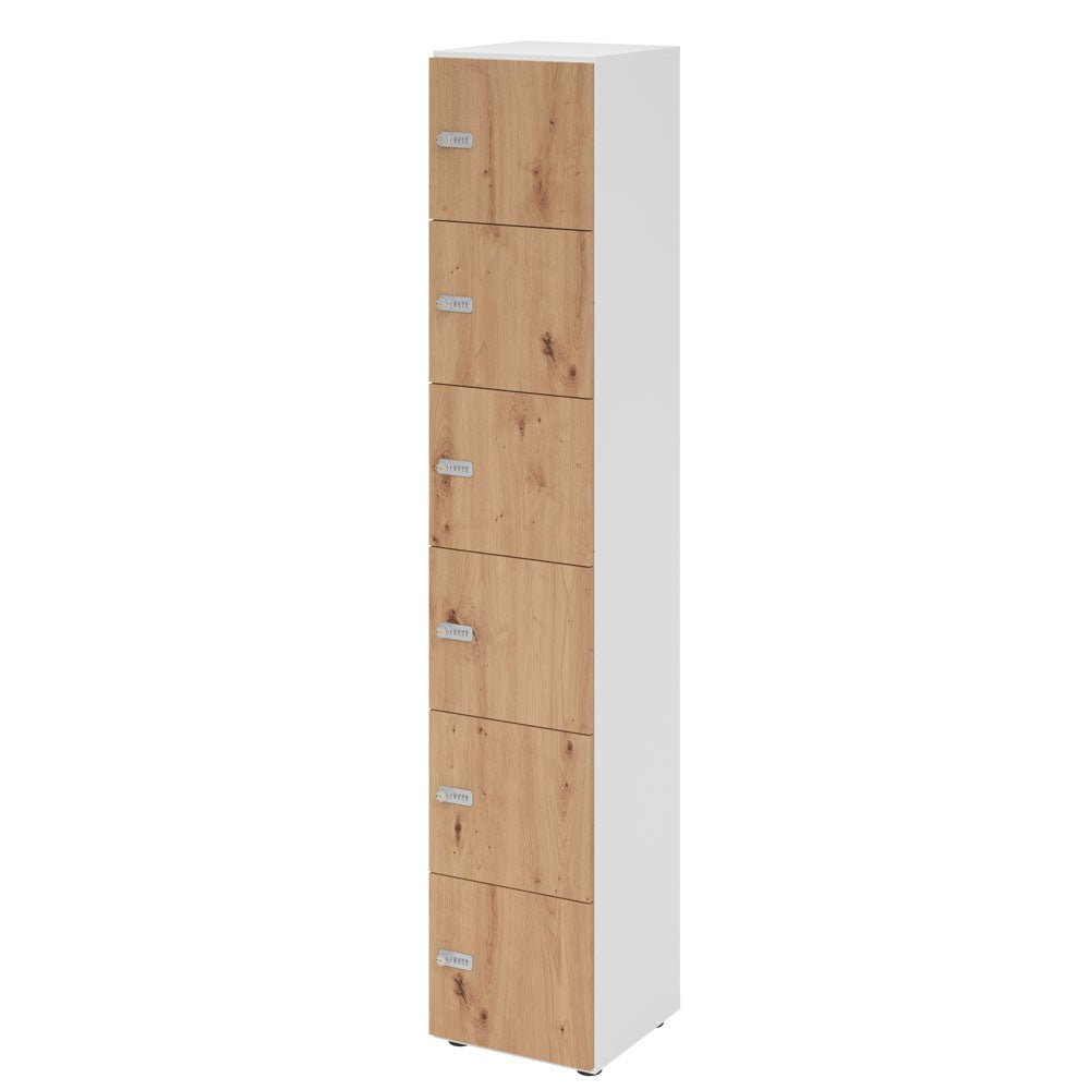 Schließfachschrank - 6 Fächer H215,6 cm - Locker - Garderobenschrank - fertig montiert - Schranksystem Plus - auf Rechnung bestellen und sparen - Büromöbel Plus