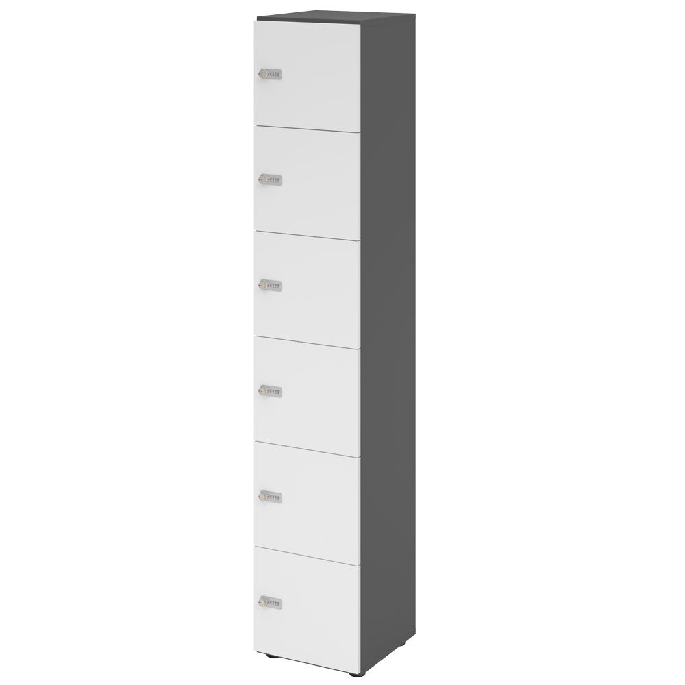 Schließfachschrank - 6 Fächer H215,6 cm - Locker - Garderobenschrank - fertig montiert - Schranksystem Plus - auf Rechnung bestellen und sparen - Büromöbel Plus