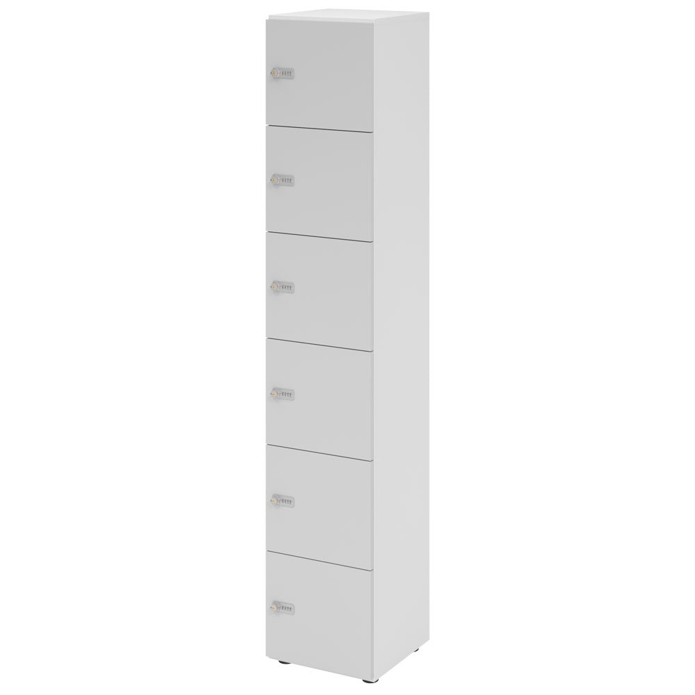 Schließfachschrank - 6 Fächer H215,6 cm - Locker - Garderobenschrank - fertig montiert - Schranksystem Plus - auf Rechnung bestellen und sparen - Büromöbel Plus