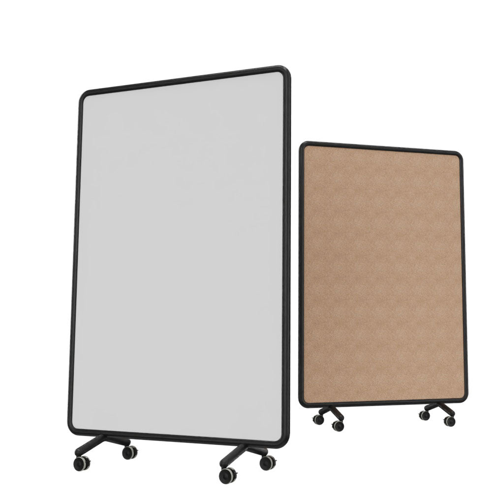 schwarz-selab-pin-write-whiteboard-rollen-mobiles-whiteboard-kork-pinnwand-mobil-stellwand-raumteiler-magnettafel