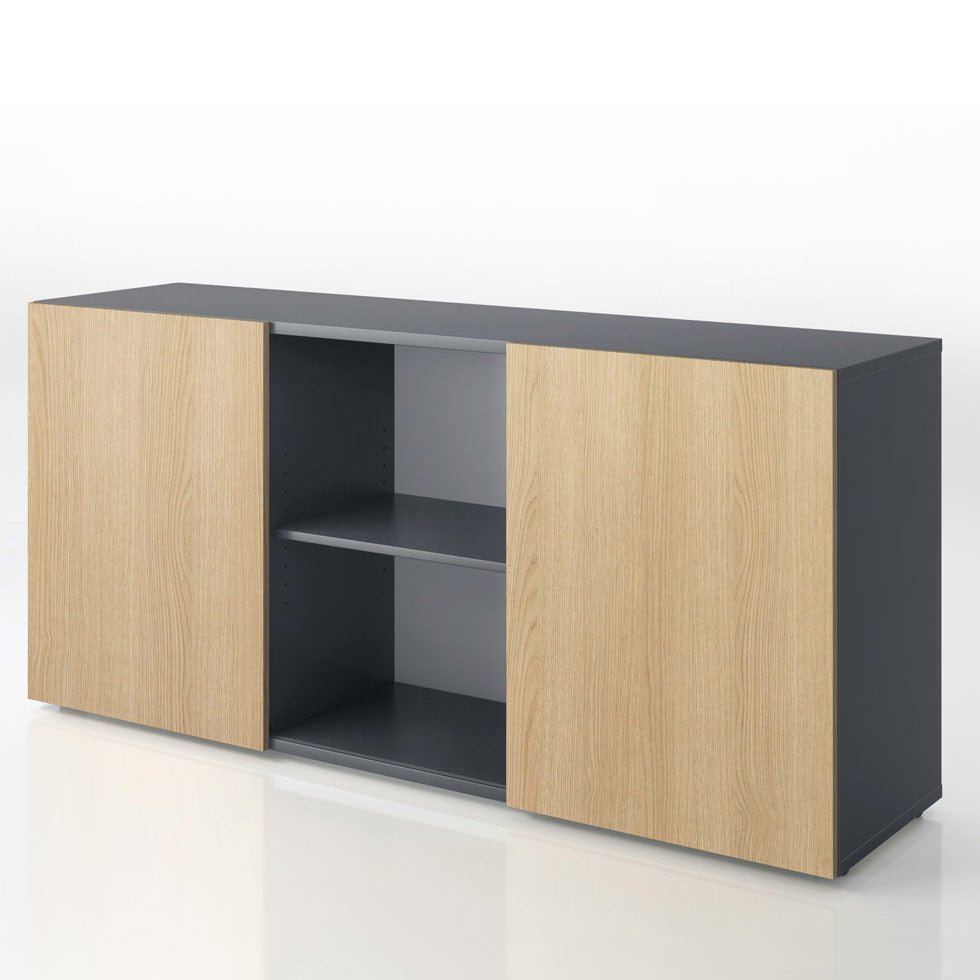 Sideboard Easy Schiebetürenschrank 2OH 160cm breit - Büromöbel Plus - mit Schwebetüren - auf Rechnung bestellen und sparen🇩🇪 - Büromöbel Plus