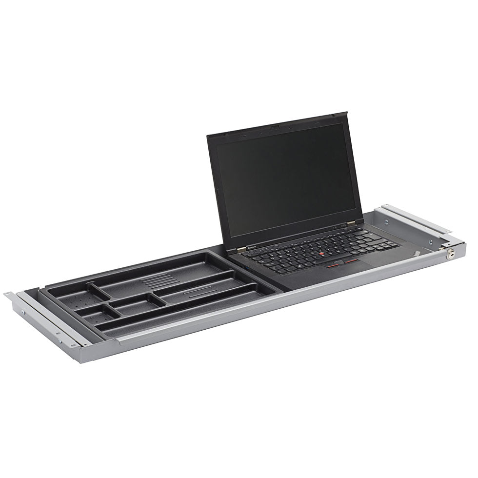 Unterbauschublade Schreibtisch Schublade Schwarz Slim Tray - B 87,6 x T 26 x H 3,2/4,5 cm jetzt auf Rechnung kaufen! 🇩🇰 - Büromöbel Plus